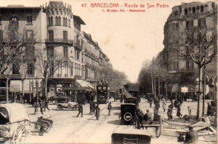 POSTAL PV06334: Coches y carros en Ronda San Pedro de Barcelona