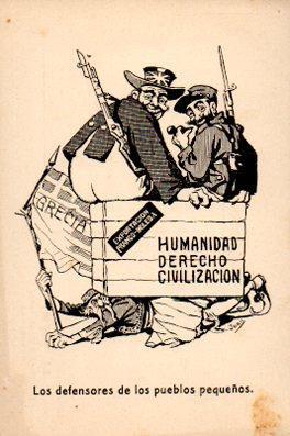 POSTAL PV06447: Caricaturas del diario El Tiempo. Los defensores de los pueblos pequeños