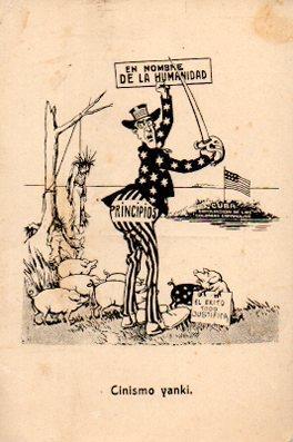POSTAL PV06448: Caricaturas del diario El Tiempo. Cinismo Yanki