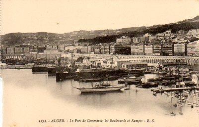 POSTAL PV06459: Alger. Le Port Commerce, les Boulevards et Rampes