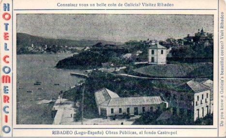 POSTAL PV06397: Ribadeo, Obras publicas, hotel Comercio