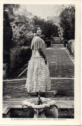 POSTAL PV06407: Andalucia tipica nº 2. Bailarina en el jardin. (ver descripcion)