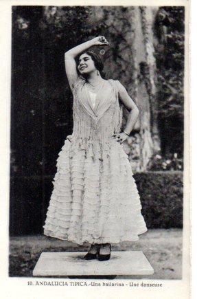 POSTAL PV06415: Andalucia tipica nº 10. Bailarina bailando encima de una mesa. (ver descripcion)