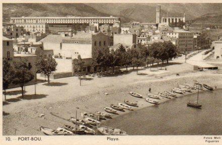 POSTAL PV06224: Barcas en la orilla de la playa de Port Bou