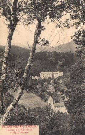 POSTAL PV06236: Iglesia de Montsolis y Hotel Martin en San Hilario Sacalm