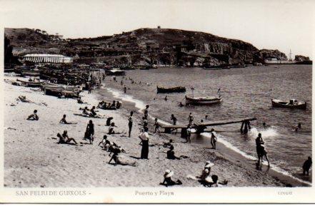 POSTAL PV06222: Tomando el sol en la playa de San Feliu de Guixols