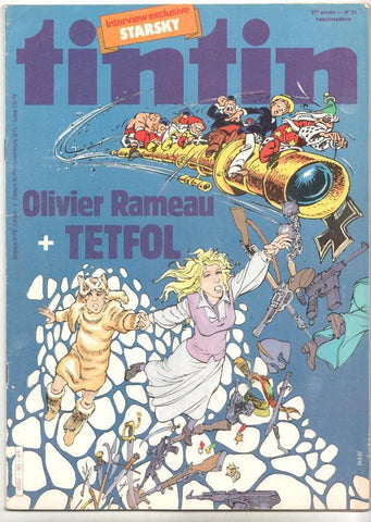Revista Tintin num 34, año 37, 24/8/82. Interview exclusive Starsky. Olivier Rameau + Tetfol