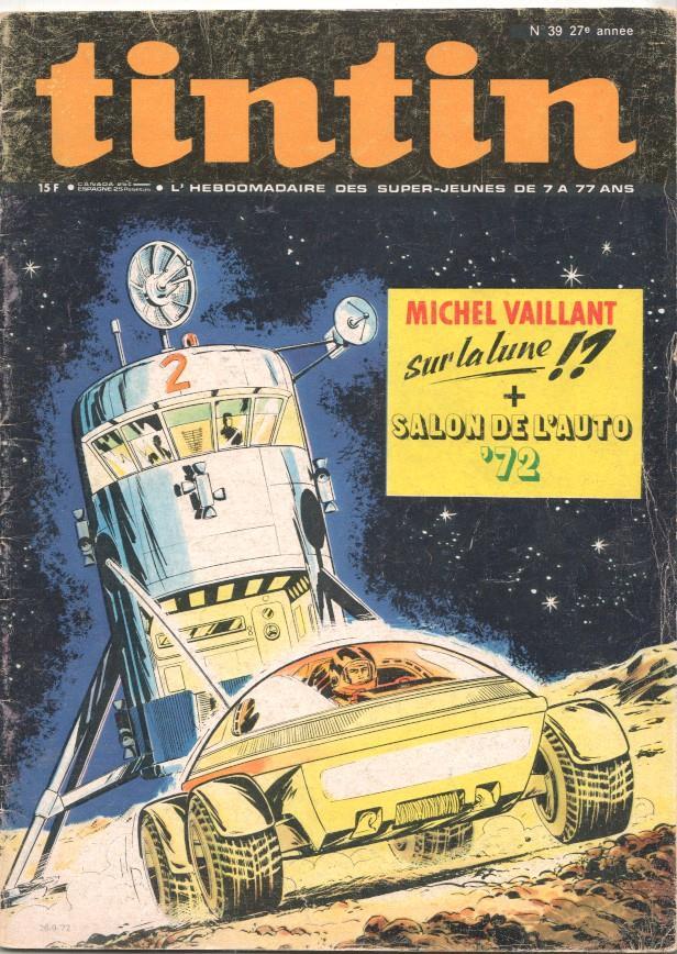 Revista Tintin num 39, año 27, 26/9/72. Salon de l'auto 72, Michel Vaillant sur la lune