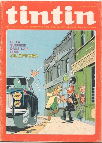 Revista Tintin num 40, año 27, 3/10/72. De la surprise dans l'air pour Clifton