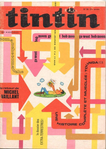 Revista Tintin num 38, año 27, 19/9/72. Le retour de Michel Vaillant - une histoire complète et musclée Tounga
