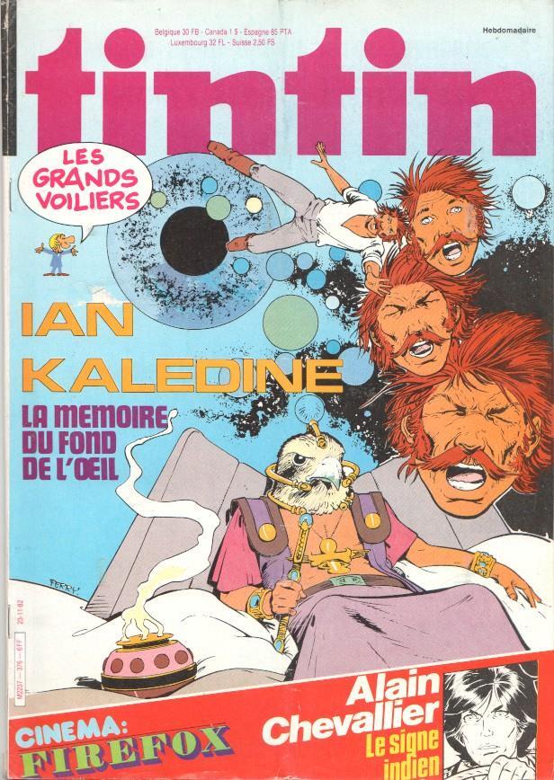 Revista Tintin num 376, 23/11/82. Ian Kaledine - la memoire du fon de l'oeil