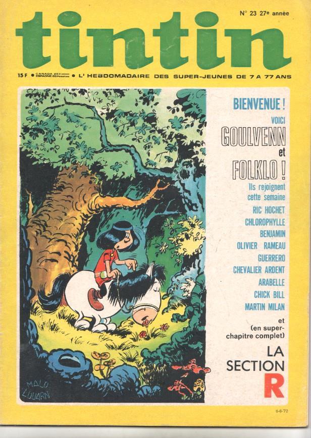 Revista Tintin num 23, año 27, 6/6/72. Goulvenn et Folklo