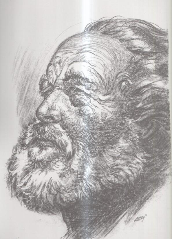 Laminas Carlos Freixas: Rostros campesinos numero 04 (Serie Estudios numero 14 )