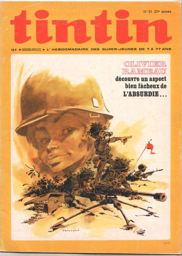 Revista Tintin num 31, año 27, 1/8/72. Olivieur Rameau découvre un aspetc bien facheux de l'absurdie..., Poster Michel Vaillant
