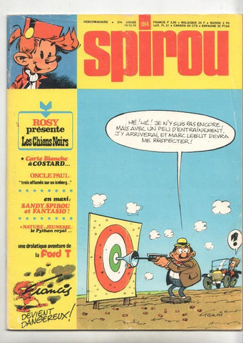Revista Spirou num 1914, año 37, 19/12/74 - Rosy Presente les chiens noirs (páginas centrales)