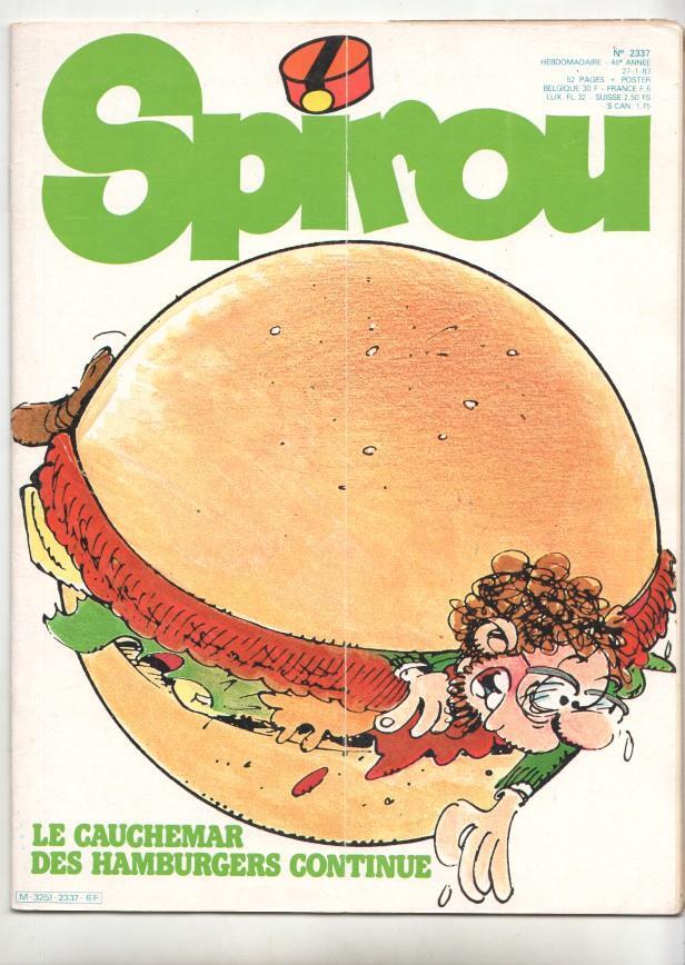Revista Spirou num 2337, año 46, 27/1/83 - Le cauchemar des hamburgers continue