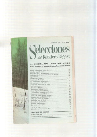 Selecciones del Reader s Digest, enero 1971 : Intimo y simbolico Joan Miro-