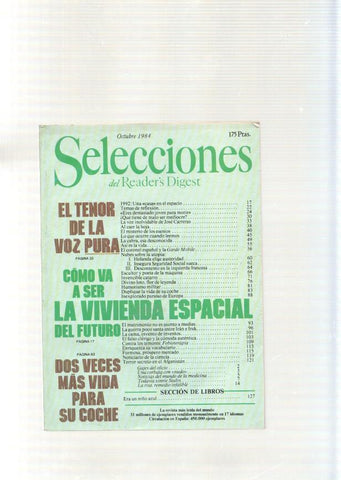 Selecciones del Reader s Digest, octubre 1984: El tenor de la voz pura- Como va