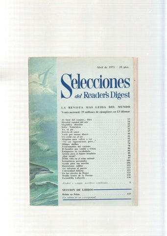 Selecciones del Reader s Digest, abril 1971: Al final del camino... Dios- Hispital