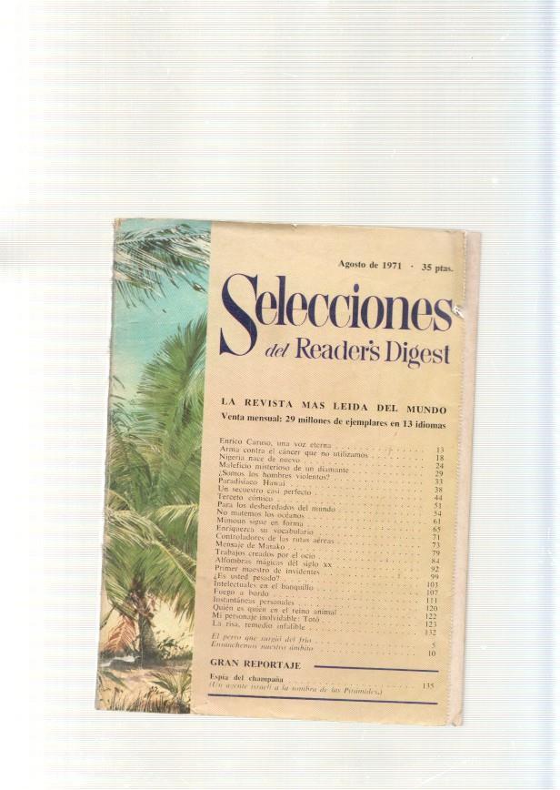 Selecciones del Reader s Digest,agosto 1971: Enrico Caruso, una voz eterna- Arma