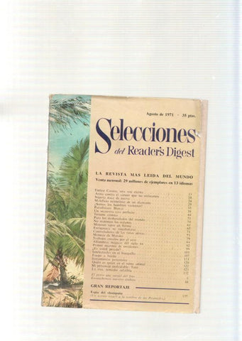 Selecciones del Reader s Digest,agosto 1971: Enrico Caruso, una voz eterna- Arma