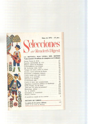Selecciones del Reader s Digest, mayo 1972: Eterna Teresa de Avila- Segunda 