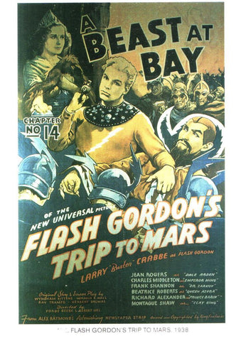 Poster DIN 4 numero 0972: Flash Gordon's TGrip to Mars. 1938: Larry Buster Crabbe