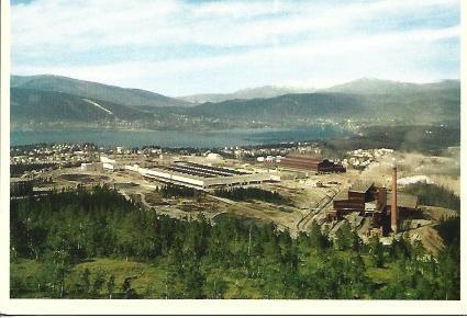 POSTAL A5163: Vista aerea de la estacion de Jernverk, Noruega