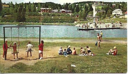 POSTAL A5122: Baños en Gjovik, Noruega