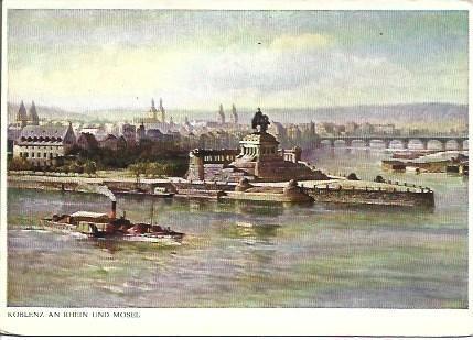 POSTAL A5067: Rios Rhin y Moselle en Koblenz