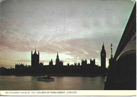 POSTAL A4905: Anochecer en Londres