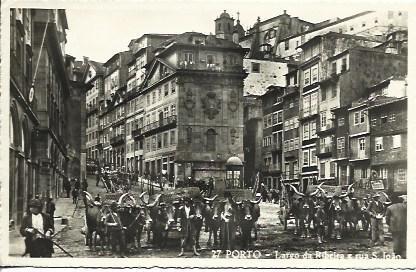 POSTAL A5027: Largo da Ribeira en Oporto