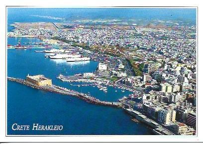 POSTAL A4937: Vista aerea de Herakleion en Creta