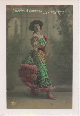 Postal E07780: Las Mas Bellas Postales del Siglo XIX y XX. Artistas Famosas. Emerita A.Esparza en " LA CONTRATA"