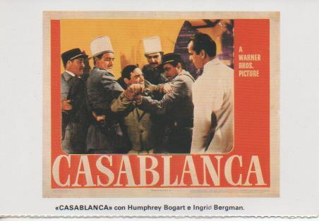 Postal E07708: Las Mas Bellas Postales. Carteles de Cine " CASABLANCA" con Humphrey Bogart y Ingrid Bermang