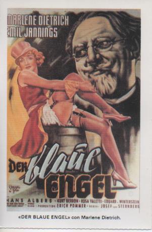 Postal E07707: Las Mas Bellas Postales. Carteles de Cine " DER BLAU ENGEL" con Marlen Dietrich
