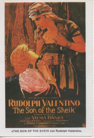 Postal E07702: Las Mas Bellas Postales. Carteles de Cine "THE SON OF THE SHEIK" con Rodolfo Valentino