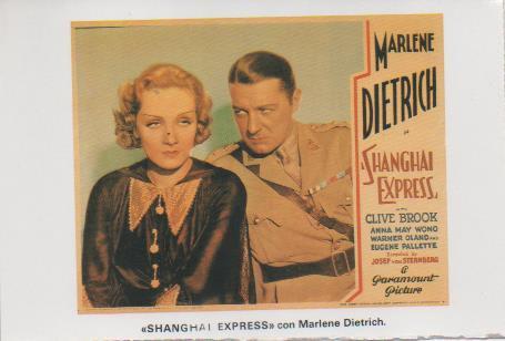 Postal E07716: Las Mas Bellas Postales. Carteles de Cine " SHANGHAI EXPRESS" con Marlene Dietrich