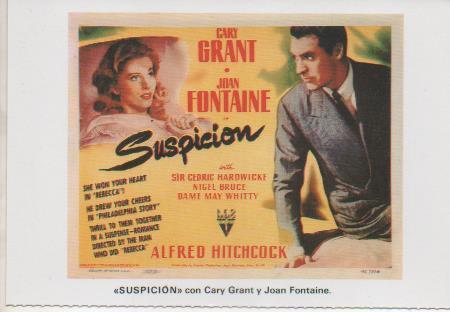 Postal E07723: Las Mas Bellas Postales. Carteles de Cine. "SUSPICION" con Cary Grant y Joan Fontaine