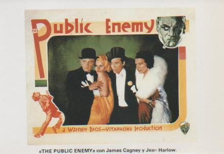 Postal E07721: Las Mas Bellas Postales. Carteles de Cine. " THE PUBLIC ENEMY" con James Cagney y Jean Harlow