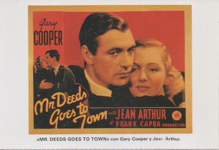 Postal E07720: Las Mas Bellas Postales. Carteles de Cine. "MR. DEEDS GOES TO TOWN" con Gary Cooper y Jean Arthur