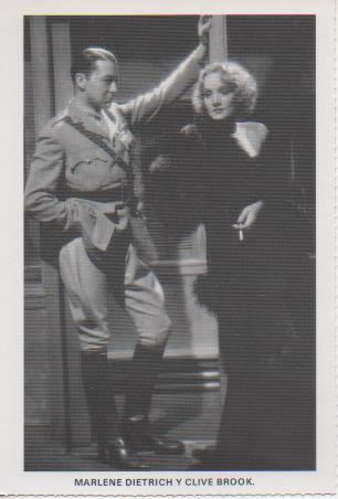 Postal E07851: Las Mas Bellas Postales. Cine de los años 20 y 30. Marlene Dietrich y Clive Brook