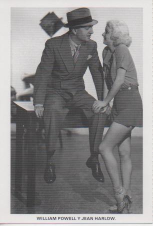 Postal E07849: Las Mas Bellas Postales. Cine de los años 20 y 30. William Powell y Jean Harlow