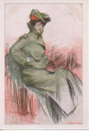 Postal E07601: Las Mas Bellas Postales Siglo XIX y XX. Ramón Casas, Dibujo Mujer