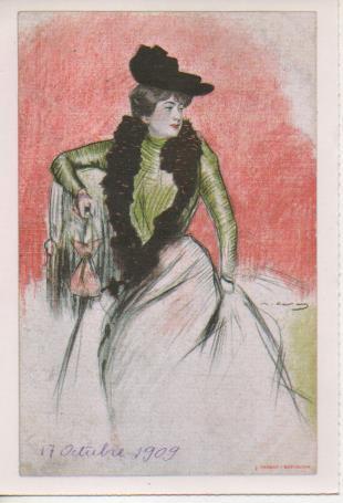 Postal E07597: Las Mas Bellas Postales Siglo XIX y XX. Ramón Casas, 17 Octubre 1909