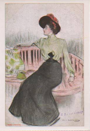 Postal E07598: Las Mas Bellas Postales Siglo XIX y XX. Ramón Casas, 23-10-1909