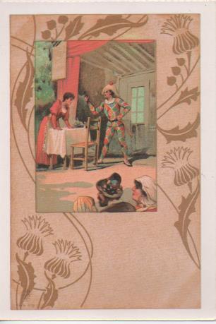 Postal E07610: Las Mas Bellas Postales Siglo XIX y XX. Escena de teatro