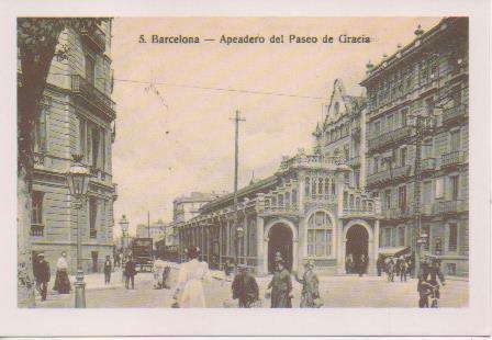 Postal E07668: Las Mas Bellas Postales del Siglo XIX y XX. Barcelona, Apeadero del Paseo de Grácia