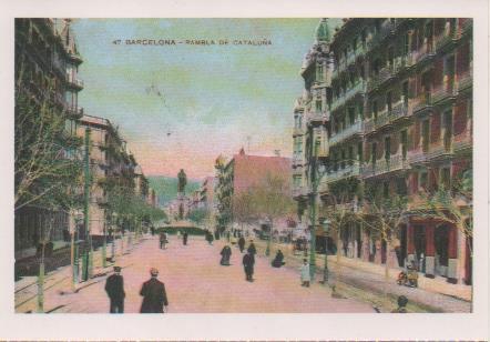 Postal E07660: Las Mas Bellas Postales del Siglo XIX y XX. Barcelona, Rambla de Cataluña