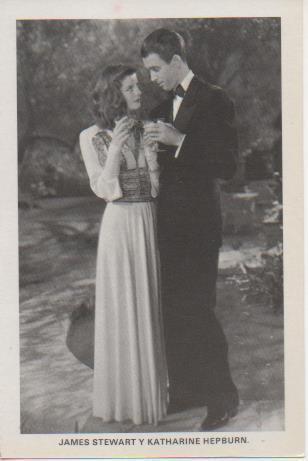 Postal E07691: Las Mas Bellas Postales. Cine de los años 40. James Stewart y Katharine Hepburn